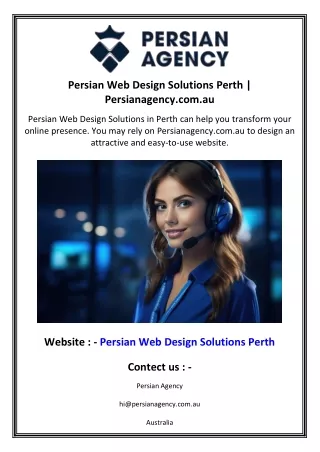 Persian Web Design Solutions Perth Persianagency.com.au