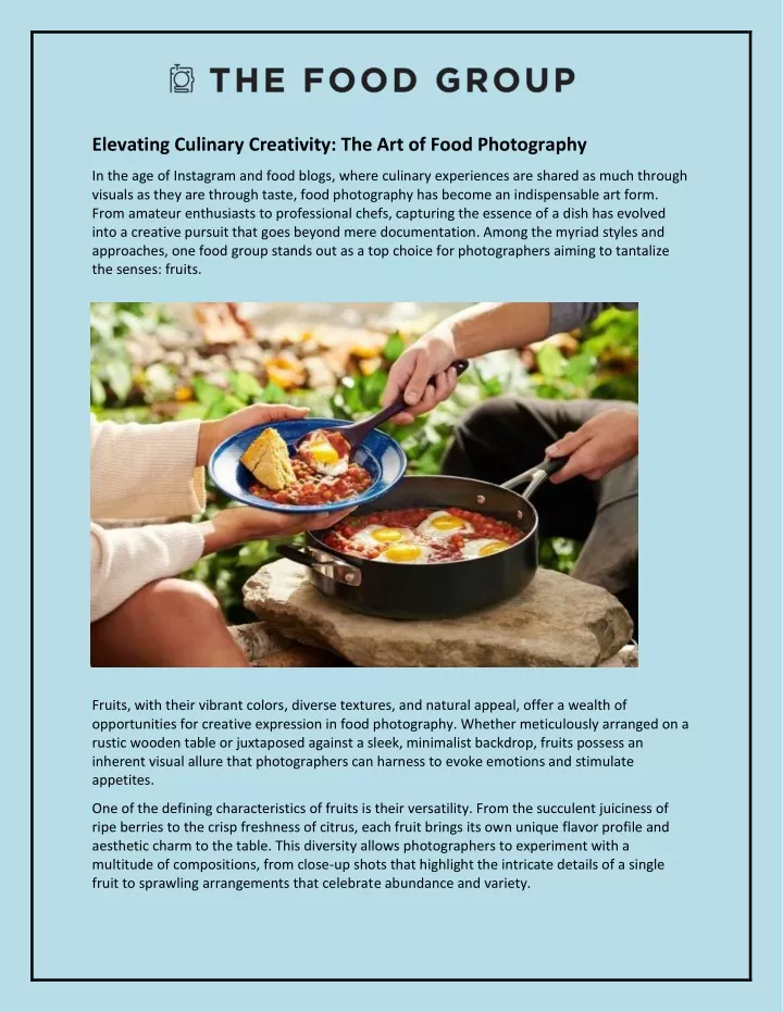 elevating culinary creativity the art of food