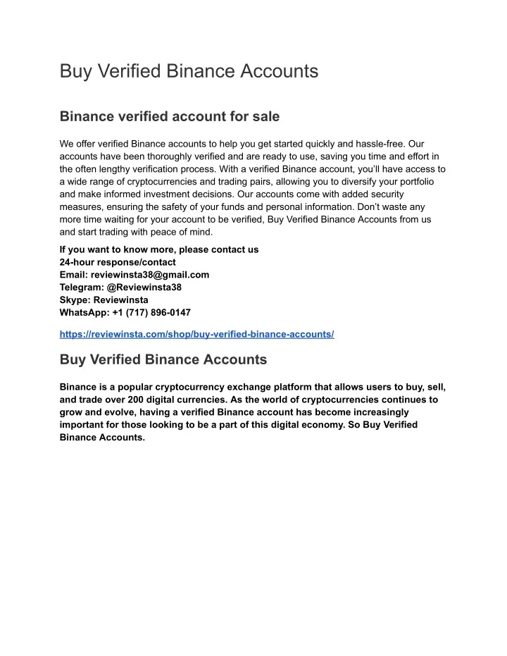 buy verified binance accounts