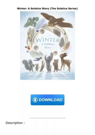 pdf✔download Winter: A Solstice Story (The Solstice Series)