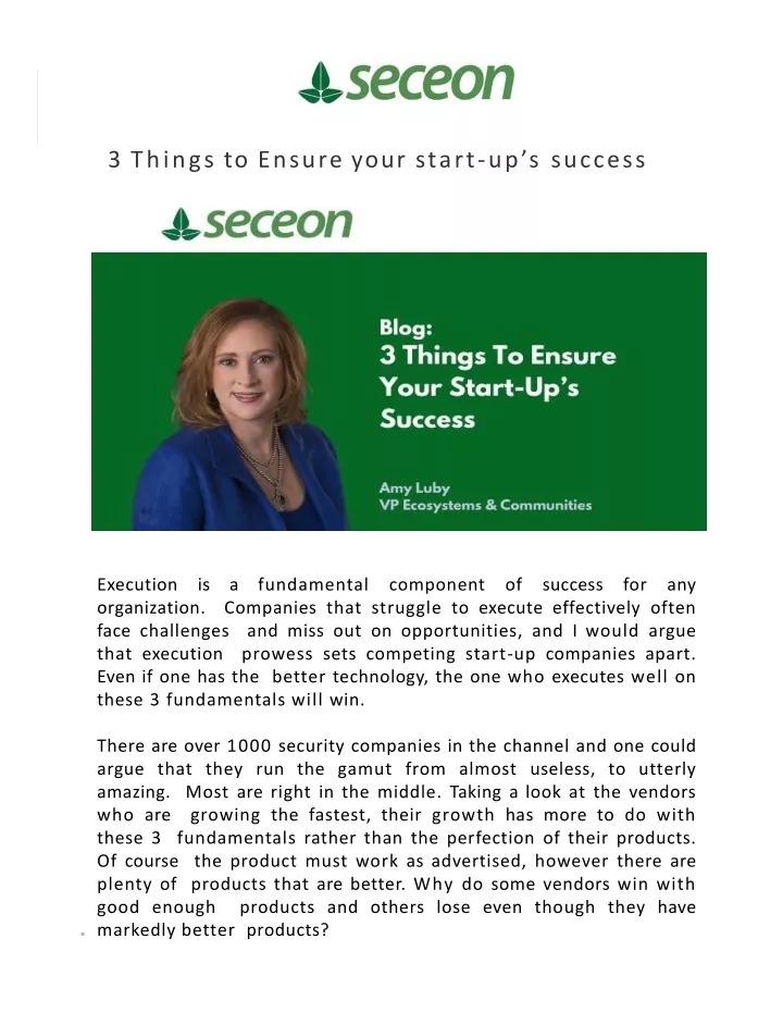 3 things to ensure your start up s success
