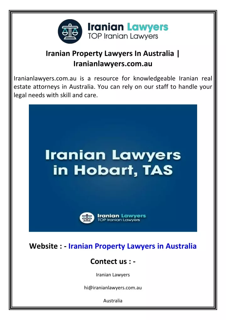 iranian property lawyers in australia