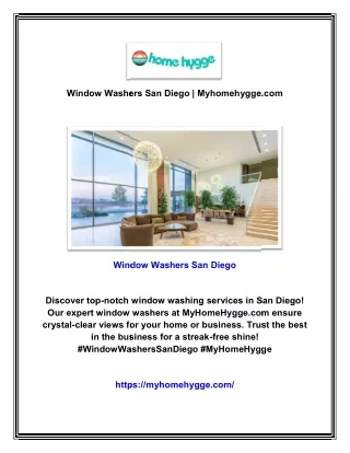 Window Washers San Diego | Myhomehygge.com