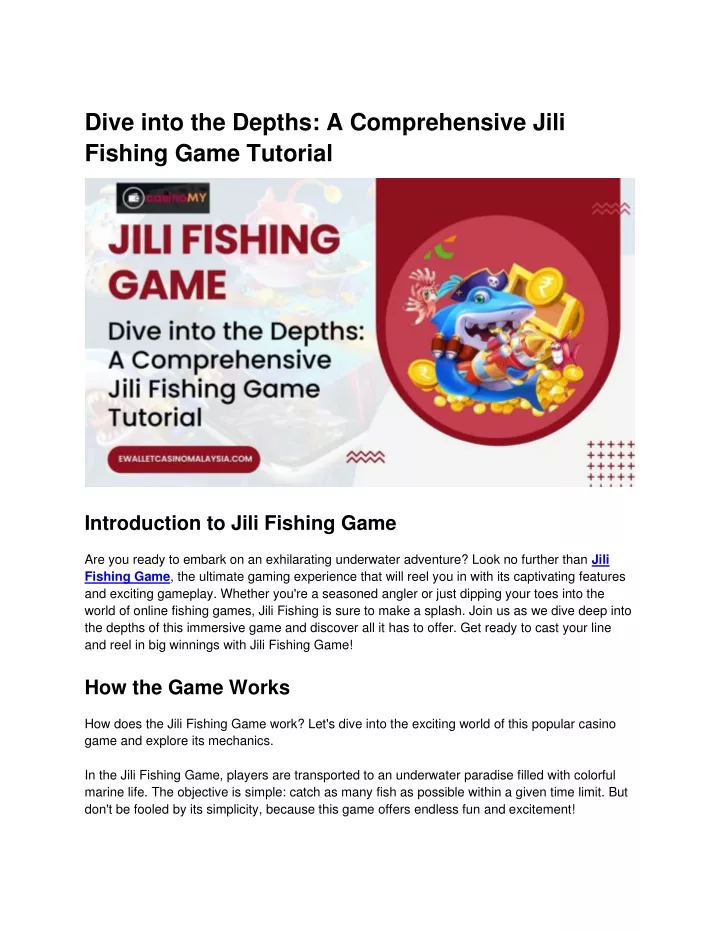 dive into the depths a comprehensive jili fishing