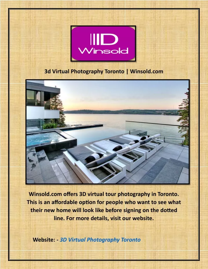 3d virtual photography toronto winsold com