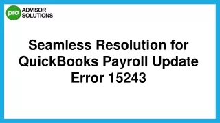 seamless resolution for quickbooks payroll update
