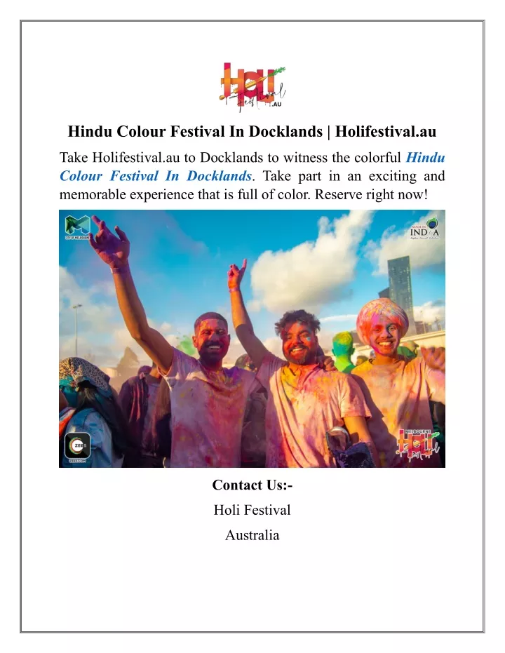 hindu colour festival in docklands holifestival au