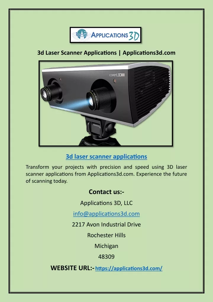 3d laser scanner applications applications3d com