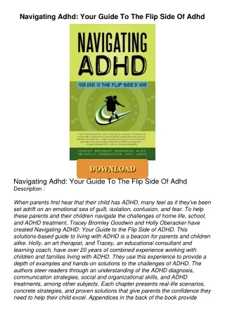 PDF_⚡ Navigating Adhd: Your Guide To The Flip Side Of Adhd