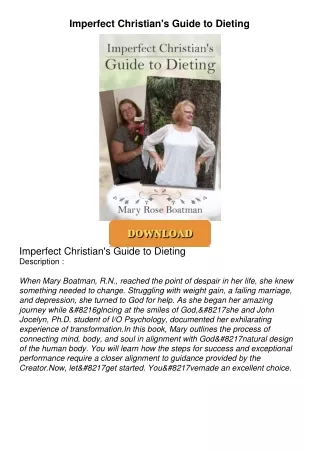 [PDF⚡READ❤ONLINE]  Imperfect Christian's Guide to Dieting