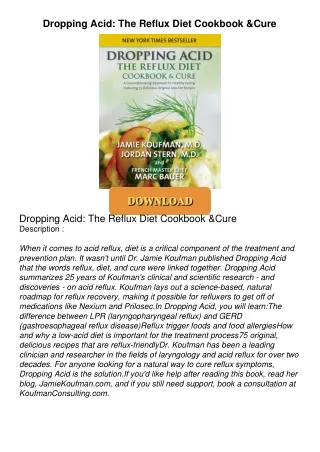 ⚡PDF ❤ Dropping Acid: The Reflux Diet Cookbook & Cure