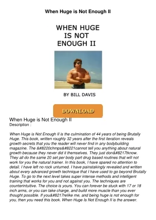 ❤[PDF]⚡  When Huge is Not Enough II