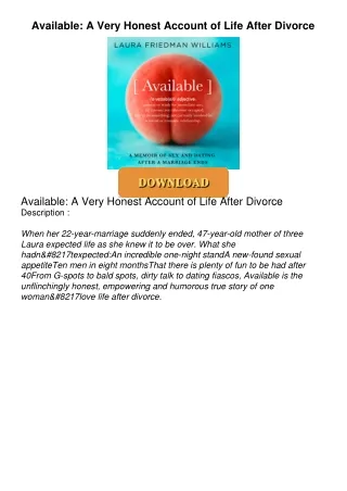 ❤[READ]❤ Available: A Very Honest Account of Life After Divorce