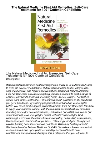 ❤Book⚡[PDF]✔ The Natural Medicine First Aid Remedies: Self-Care Treatments for 100+ Common