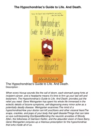 Read⚡ebook✔[PDF]  The Hypochondriac's Guide to Life. And Death.