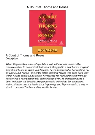 ❤Book⚡[PDF]✔ A Court of Thorns and Roses