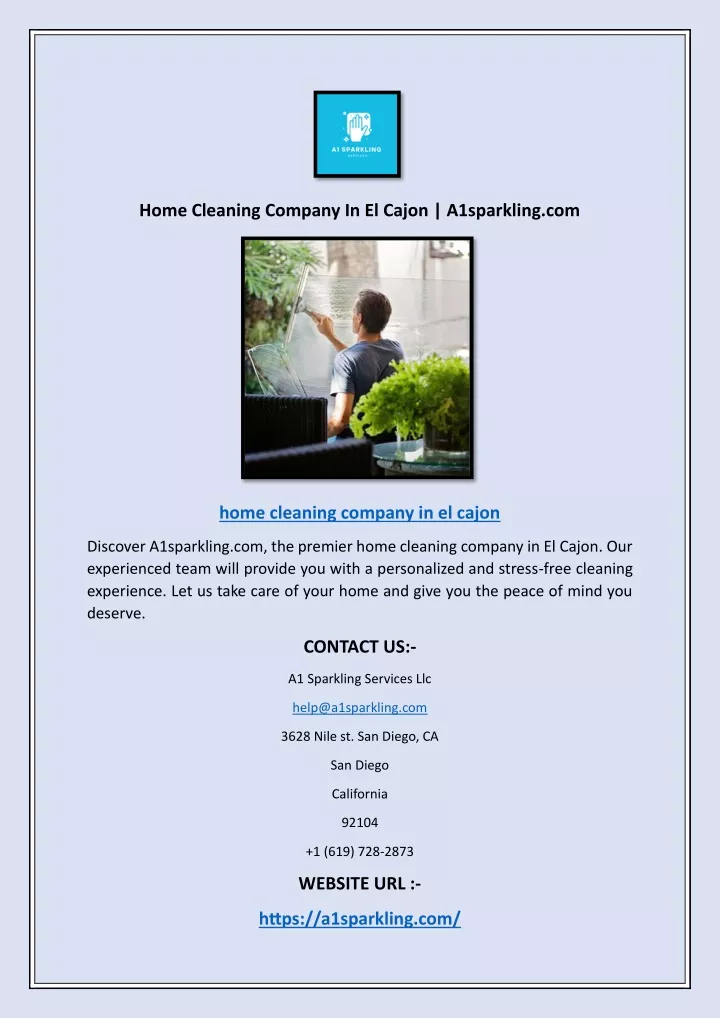 home cleaning company in el cajon a1sparkling com