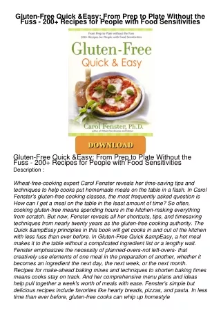 [PDF⚡READ❤ONLINE] Gluten-Free Quick & Easy: From Prep to Plate Without the Fuss - 200+ Recipes