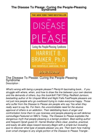 Audiobook⚡ The Disease To Please: Curing the People-Pleasing Syndrome