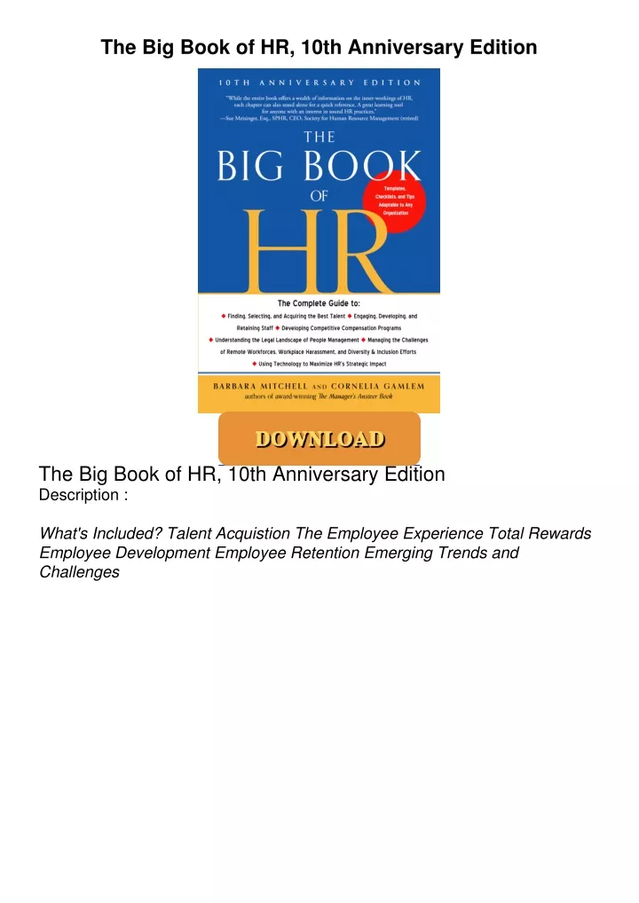 the big book of hr 10th anniversary edition