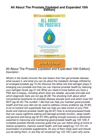 [PDF⚡READ❤ONLINE]  All About The Prostate [Updated and Expanded 10th Edition]