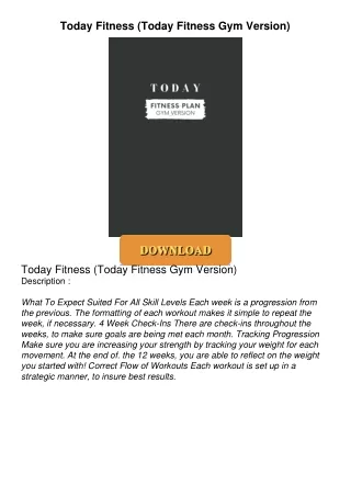 PDF/READ❤  Today Fitness (Today Fitness Gym Version)