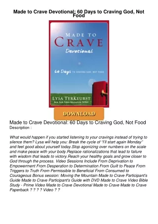 READ⚡[PDF]✔ Made to Crave Devotional: 60 Days to Craving God, Not Food