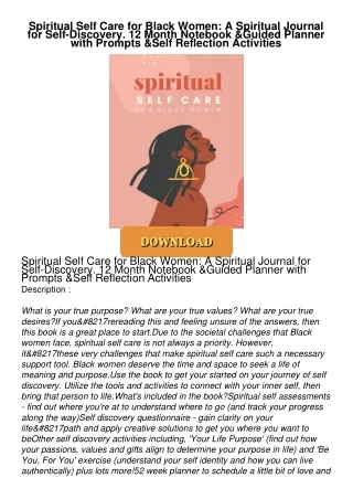 ❤[READ]❤ Spiritual Self Care for Black Women: A Spiritual Journal for Self-Discovery.