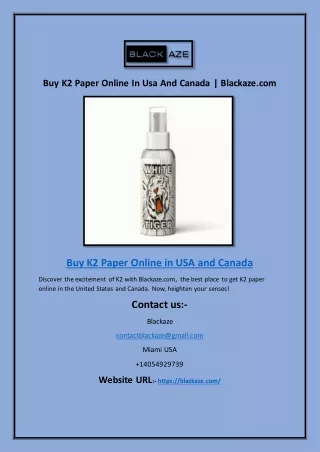 Buy K2 Paper Online In Usa And Canada | Blackaze.com
