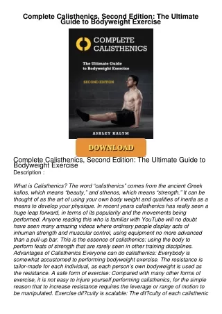PDF/READ❤  Complete Calisthenics, Second Edition: The Ultimate Guide to Bodyweight Exercise