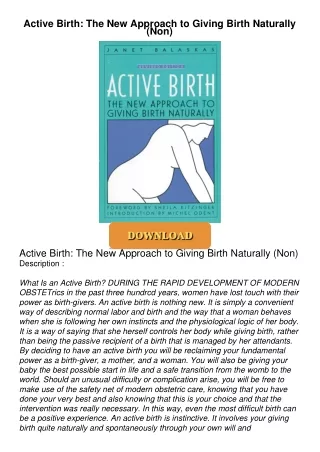 $PDF$/READ Active Birth: The New Approach to Giving Birth Naturally (Non)