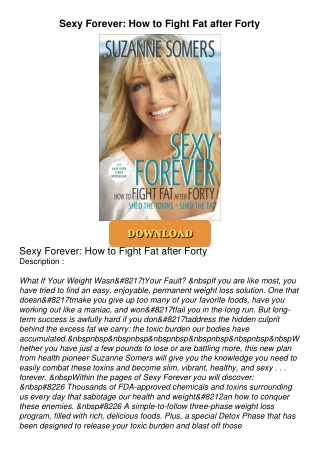 PDF_⚡ Sexy Forever: How to Fight Fat after Forty