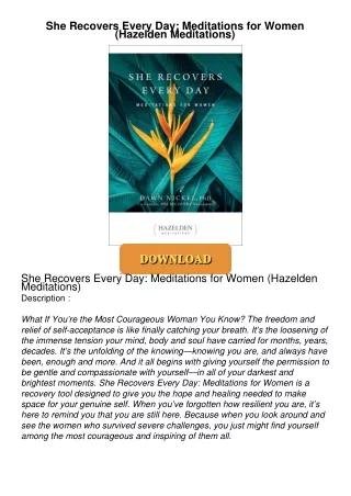 ❤[PDF]⚡  She Recovers Every Day: Meditations for Women (Hazelden Meditations)