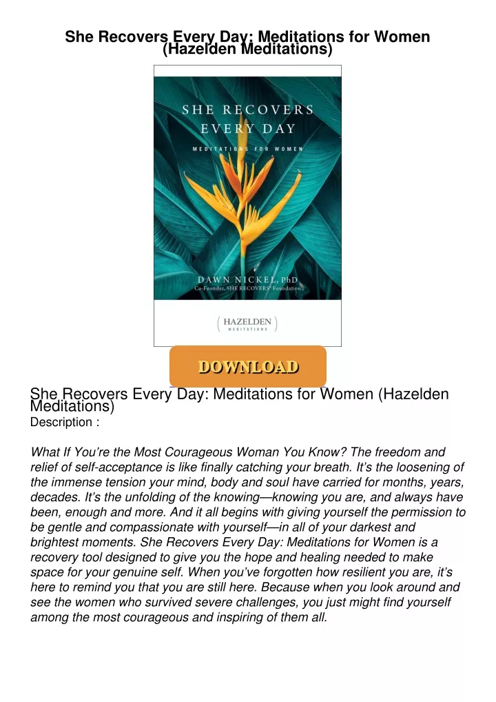 she recovers every day meditations for women