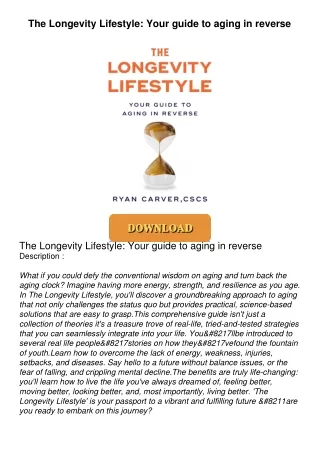 get⚡[PDF]❤ The Longevity Lifestyle: Your guide to aging in reverse