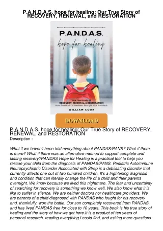 Read⚡ebook✔[PDF]  P.A.N.D.A.S. hope for healing: Our True Story of RECOVERY, RENEWAL, and