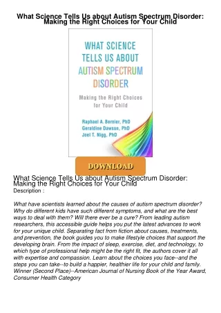 ❤[READ]❤ What Science Tells Us about Autism Spectrum Disorder: Making the Right Choices