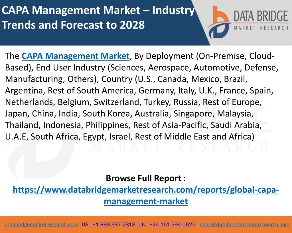 PPT - CAPA Management Market PowerPoint Presentation, free download ...