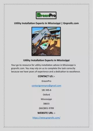 Utility Installation Experts In Mississippi | Gnprollc.com