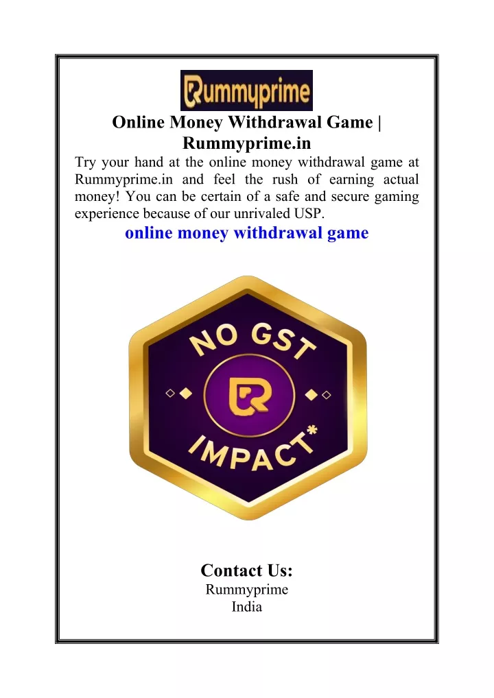 online money withdrawal game rummyprime