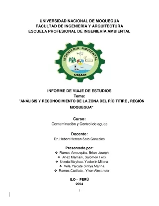 INFORME DE VIAJE DE ESTUDIOS RIO TITIRI