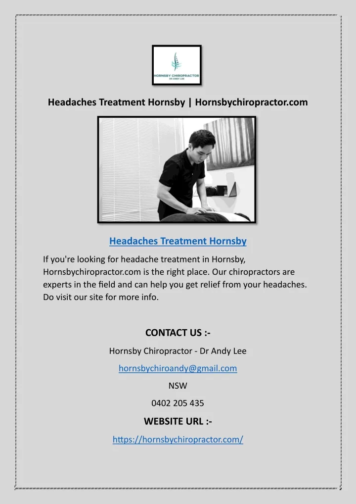 headaches treatment hornsby hornsbychiropractor