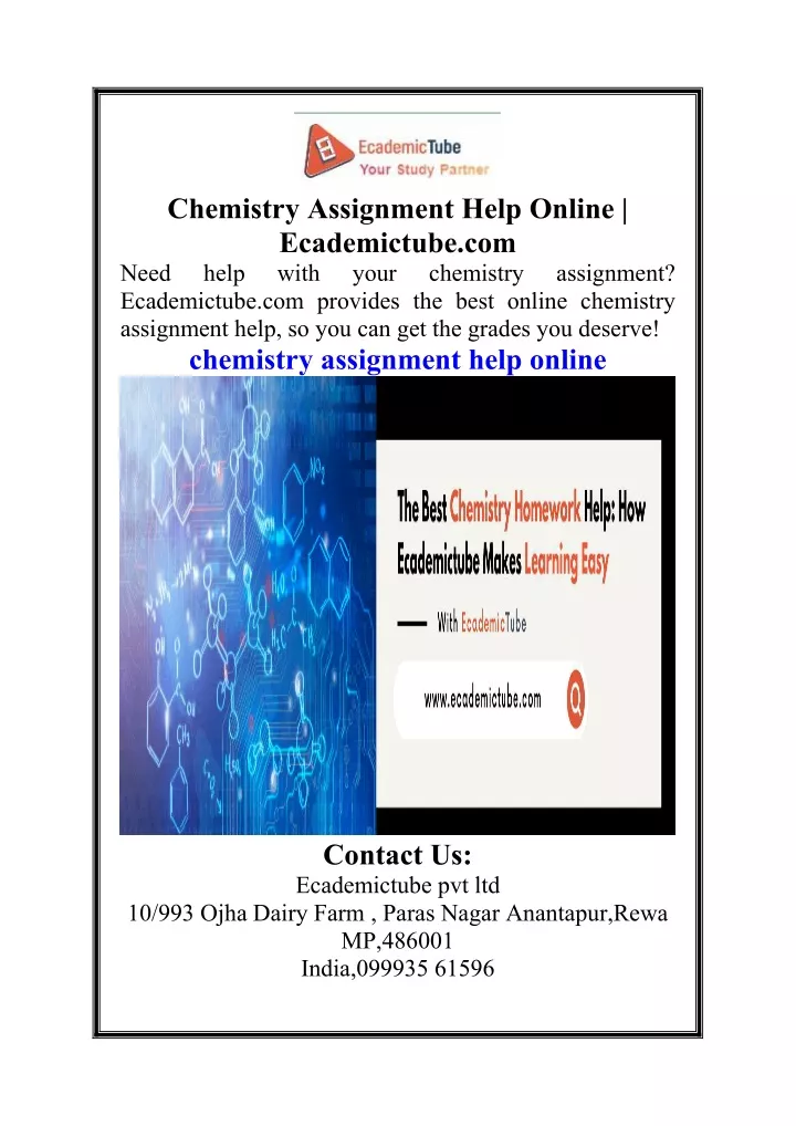 chemistry assignment help online ecademictube