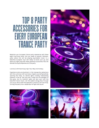 Top 8 Party Accessories for Every European Trance Party