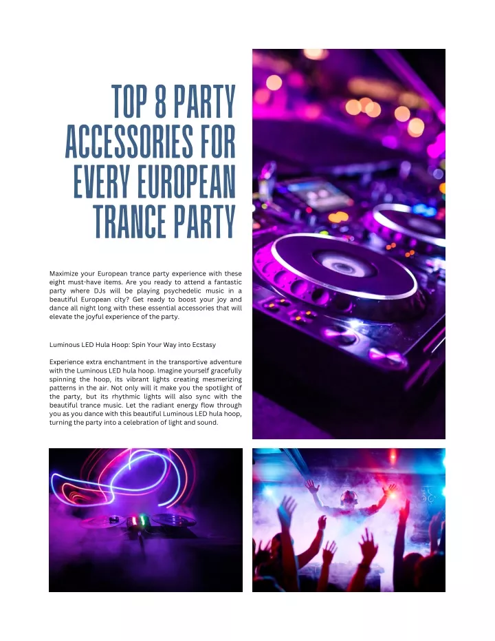 top 8 party accessories for every european trance