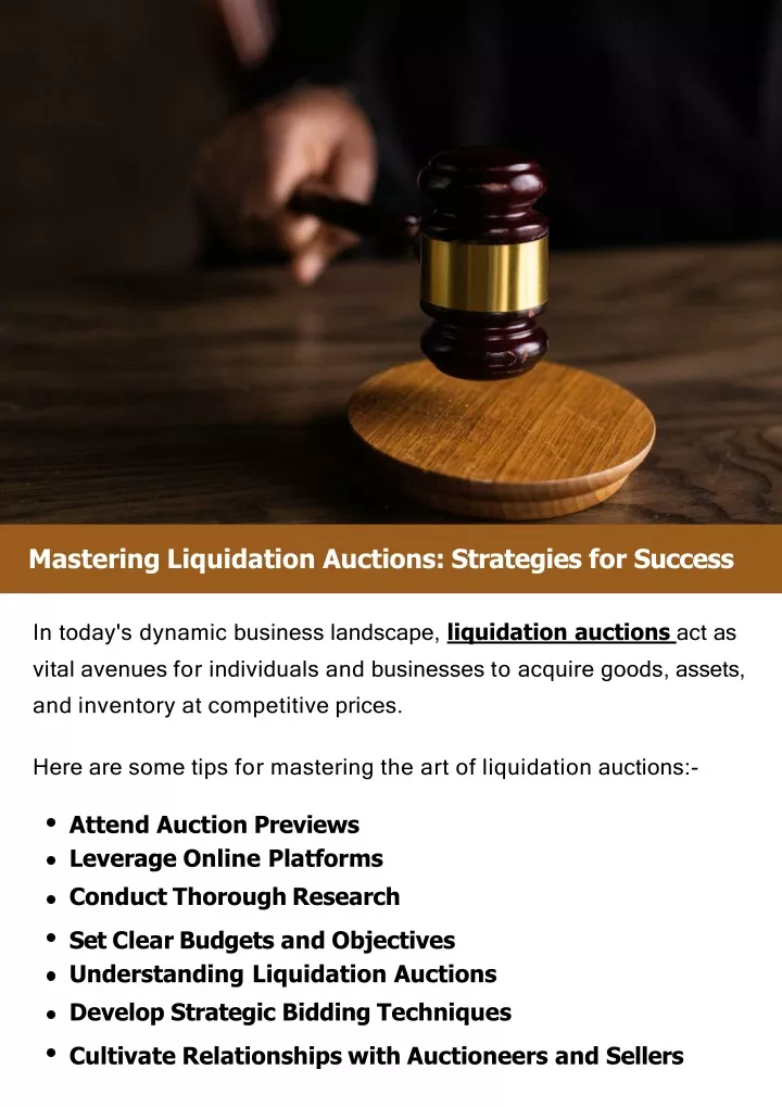 mastering liquidation auctions strategies