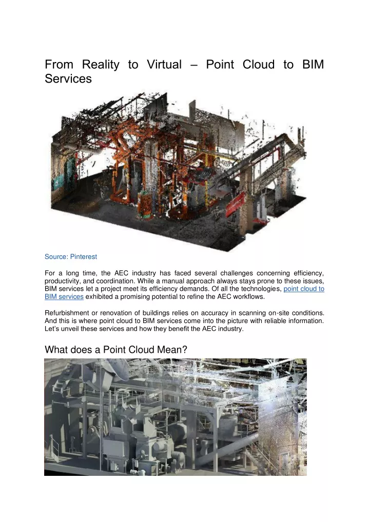 from reality to virtual point cloud