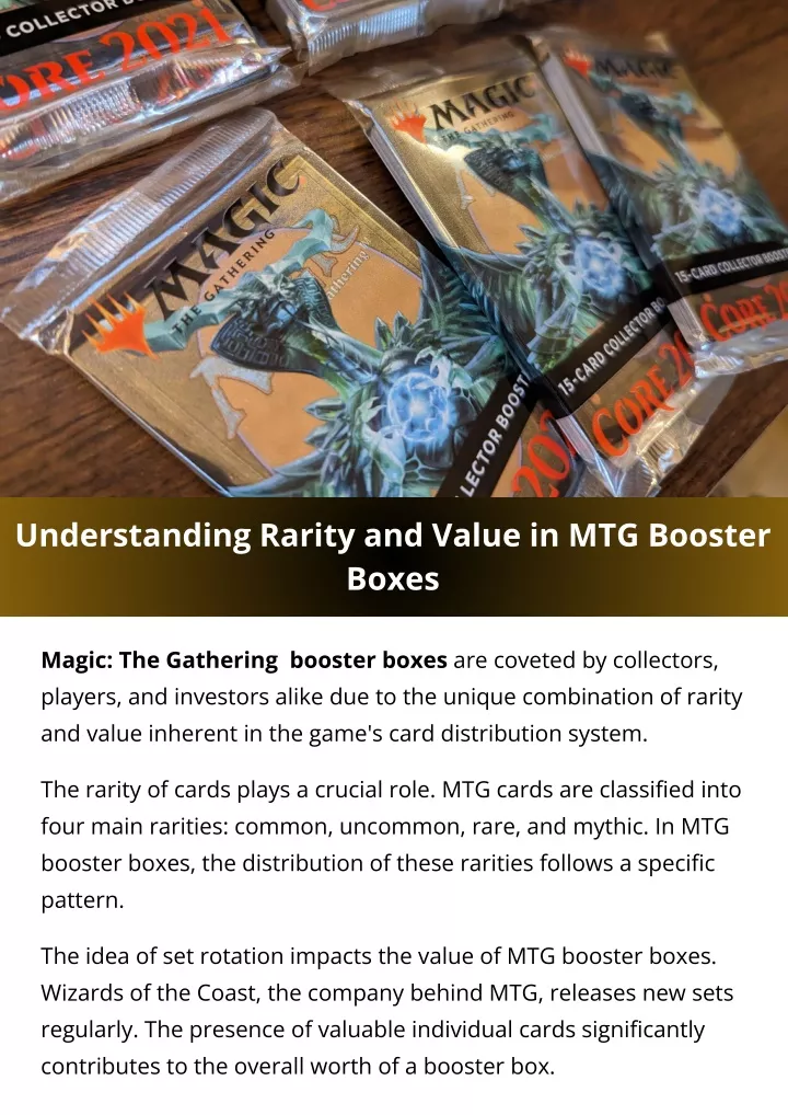 understanding rarity and value in mtg booster