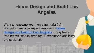 Home Design and Build Los Angeles