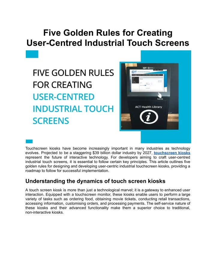 five golden rules for creating user centred